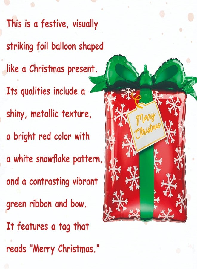 YOURS DECOR Christmas theme foil balloons set, pak of 5 pcs for chrsitmas decoration, santa theme decor, Xmas celebration, home decoration items (Red Green Gift shaped Foil) - Image 3